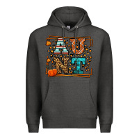 Charcoal Heather Autumn Leopard Aunt Premium Hoodie - LillyAllenDesigns