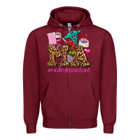 Burgundy valentines day m a medical assistant Zipper Hoodie - AdoDesignShop