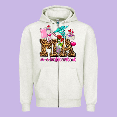 Valentines Day M A Medical Assistant Zipper Hoodie Designed By Adodesignshop