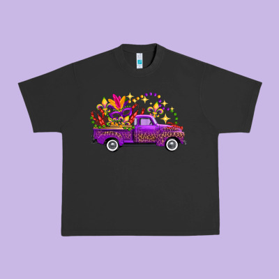 Mardi Gras Leopard Truck Urban Heavy Tee Designed By Fadigitalartstudio