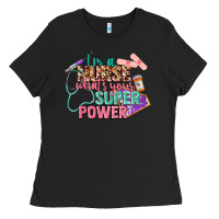 Black i'm a nurse what's your superpower Ladies Tee - CowGirlArtShop