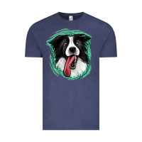 Vintage Denim border collie Vintage Tee - Jasminsmagicworld