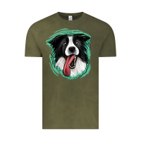 Vintage Olive border collie Vintage Tee - Jasminsmagicworld