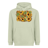 Matcha cactus leopard sunflower glitter background Heavyweight Hoodie - AdoDesignShop