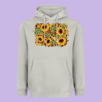 Cactus Leopard Sunflower Glitter Background Heavyweight Hoodie Designed By Adodesignshop