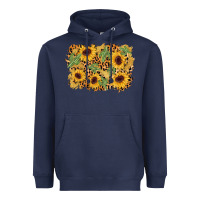 Navy cactus leopard sunflower glitter background Heavyweight Hoodie - AdoDesignShop