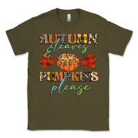 Army Green autumn leaves and pumpkins please Classic Tee - CowGirlArtShop