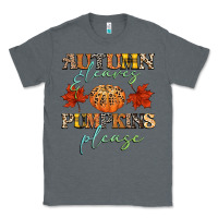 Charcoal Heather autumn leaves and pumpkins please Classic Tee - CowGirlArtShop