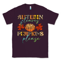 Plum autumn leaves and pumpkins please Classic Tee - CowGirlArtShop