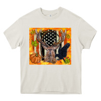 Crow And Deer Hunting Fall Camouflage Heavy Core Tee | Teevron