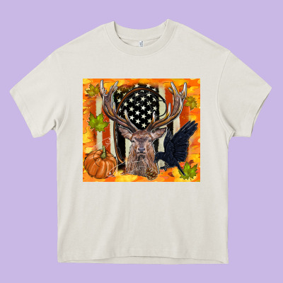 Crow And Deer Hunting Fall Camouflage Heavy Core Tee Designed By Tumblerdesignbyshophia