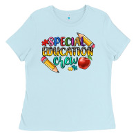 Baby Blue special education crew Ladies Tee - CowGirlArtShop