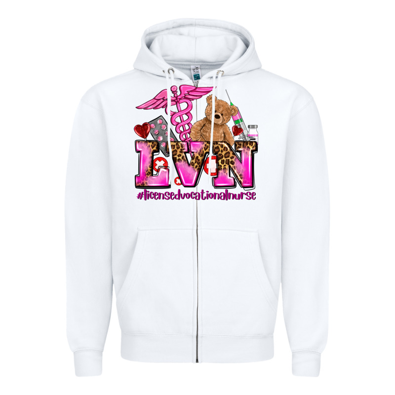 Valentines Day Lvn Licensed Vocational Nurse Zipper Hoodie by AdoDesignShop | Teevron
