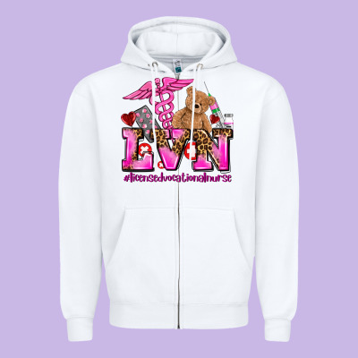 Valentines Day Lvn Licensed Vocational Nurse Zipper Hoodie Designed By Adodesignshop
