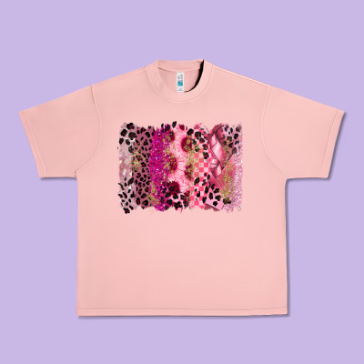 Breast Cancer Brushstroke Urban Heavy Tee Designed By Fadigitalartstudio