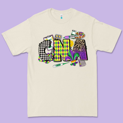 Cna Mardi Gras Certified Nursing Assistant Premium Tee Designed By Cowgirlartshop
