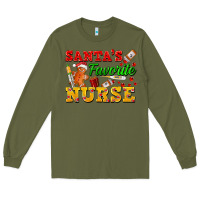 Army Green Santa's Favorite Nurse Long Sleeve Tee - FaDigitalArtStudio