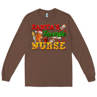 Chestnut Santa's Favorite Nurse Long Sleeve Tee - FaDigitalArtStudio