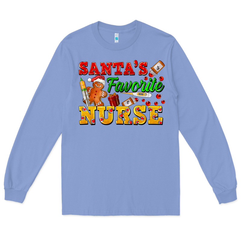 Santa's Favorite Nurse Long Sleeve Tee by FaDigitalArtStudio | Teevron
