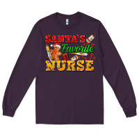 Plum Santa's Favorite Nurse Long Sleeve Tee - FaDigitalArtStudio