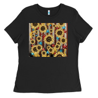 America Flag Sunflower Star Tumbler Ladies Tee | Teevron
