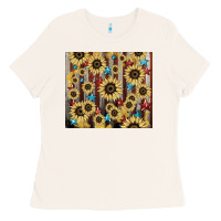 Bone America flag sunflower star tumbler Ladies Tee - HowdyJamesFarm
