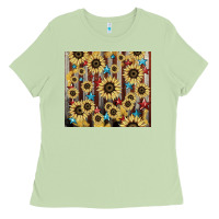 Matcha America flag sunflower star tumbler Ladies Tee - HowdyJamesFarm