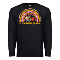 Black back to school rainbow hello fifth grade Premium Sweatshirt - AdoDesignShop