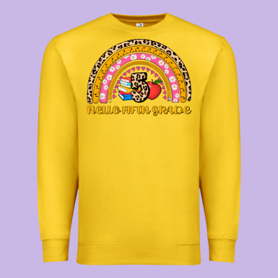 Back To School Rainbow Hello Fifth Grade Premium Sweatshirt Designed By Adodesignshop