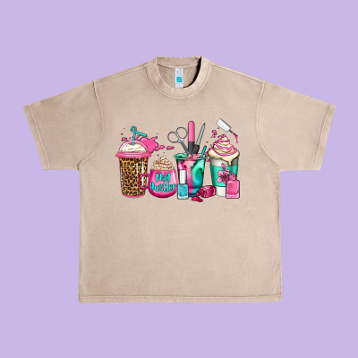 Nail Hustler Coffee Cups Urban Heavy Tee Designed By Jasminsmagicworld
