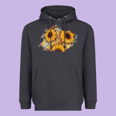 Sunflower Glitter Leather Patch Heavyweight Hoodie Designed By Adodesignshop