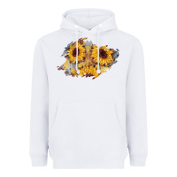 White sunflower glitter leather patch Heavyweight Hoodie - AdoDesignShop