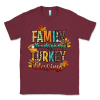 Burgundy family thanksgiving turkey blessing Classic Tee - CowGirlArtShop