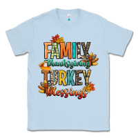 Dusty Blue family thanksgiving turkey blessing Classic Tee - CowGirlArtShop