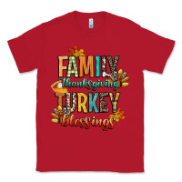 Red family thanksgiving turkey blessing Classic Tee - CowGirlArtShop