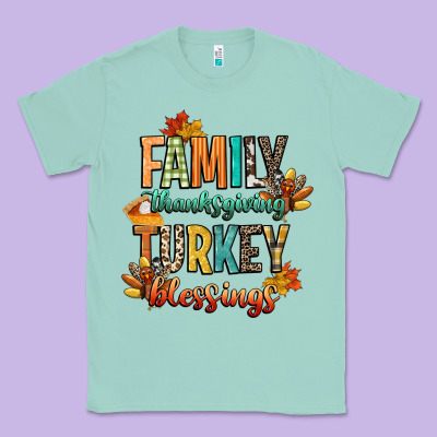 Family Thanksgiving Turkey Blessing Classic Tee Designed By Cowgirlartshop