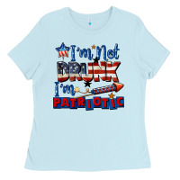 Baby Blue I'm not drunk i'm patriotic 4th of july Ladies Tee - CowGirlArtShop