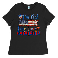 Black I'm not drunk i'm patriotic 4th of july Ladies Tee - CowGirlArtShop