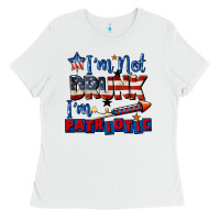 White I'm not drunk i'm patriotic 4th of july Ladies Tee - CowGirlArtShop