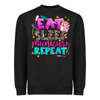 Black eat sleep manicure repeat Heavyweight Sweatshirt - AdoDesignShop