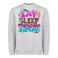 Heather Grey eat sleep manicure repeat Heavyweight Sweatshirt - AdoDesignShop