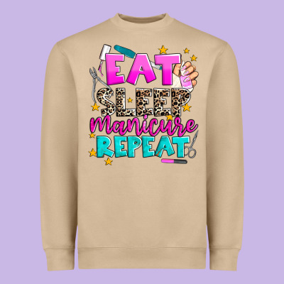 Eat Sleep Manicure Repeat Heavyweight Sweatshirt Designed By Adodesignshop