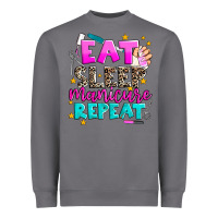 Storm eat sleep manicure repeat Heavyweight Sweatshirt - AdoDesignShop