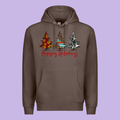 Happy Holidays Christmas Trees Premium Hoodie Designed By Jasminsmagicworld