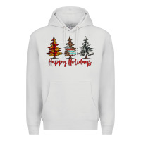 Dove Grey happy holidays christmas trees Premium Hoodie - Jasminsmagicworld
