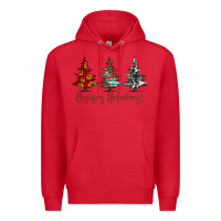 Red happy holidays christmas trees Premium Hoodie - Jasminsmagicworld