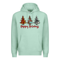Seafoam happy holidays christmas trees Premium Hoodie - Jasminsmagicworld