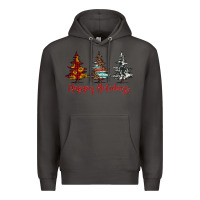 Smoke happy holidays christmas trees Premium Hoodie - Jasminsmagicworld