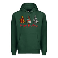 Sports Green happy holidays christmas trees Premium Hoodie - Jasminsmagicworld