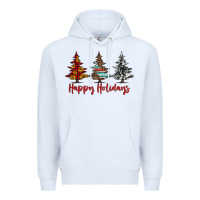 White happy holidays christmas trees Premium Hoodie - Jasminsmagicworld